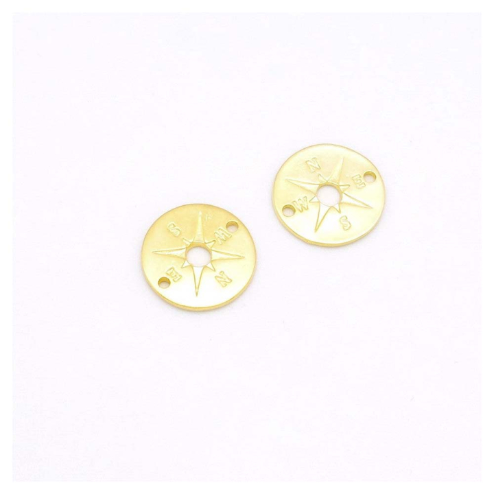 Connecteurs Boussole ø 16 mm Doré à l'or fin 24K - 2 pcs - Perles Corner - Rougier et Plé