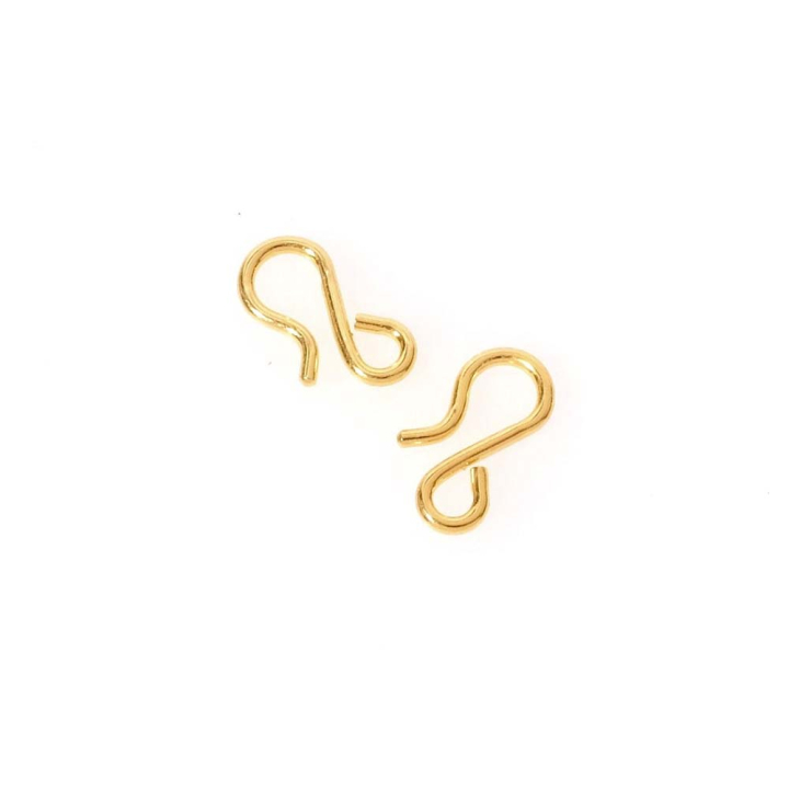 Fermoirs Crochets 7 x 14 mm Doré à l'or fin 24K 4 pcs - Perles Corner - Rougier et Plé
