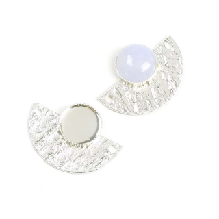 Pendentif Demi-Cercle pour Cabochon 8 mm Argenté 925 - Perles Corner - Rougier et Plé