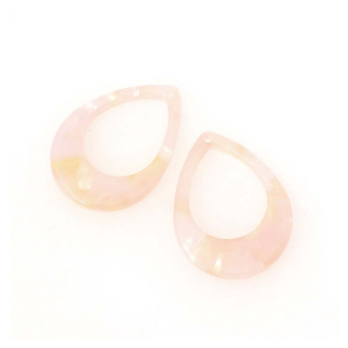 Pendentifs Gouttes 20,5 x 27 mm en Acétate Rose nacré 2 pcs - Perles Corner - Rougier et Plé