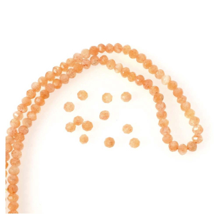 Perles en Pierre Naturelle Facettées 3,7 mm Pierre de Lune Feldspath 15 pcs - Perles Corner - Rougier et Plé
