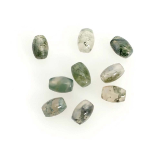 Perles Ovales en Pierre Naturelle 6 x 9 mm Agate Mousse 4 pcs - Perles Corner - Rougier et Plé