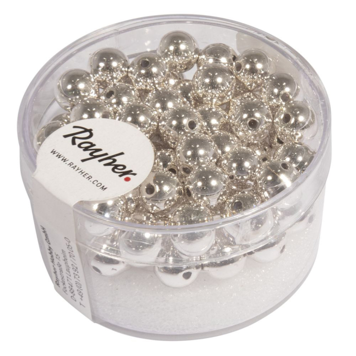Perles en plastique 6 mm Argenté - Rayher - Rougier et Plé
