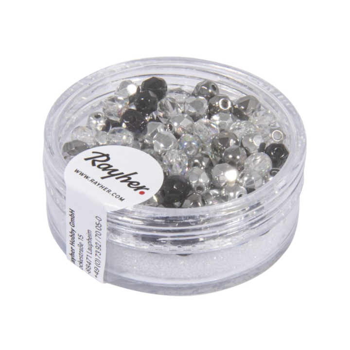 Perles facettées 4 mm Assortiment Cristal - Rayher - Rougier et Plé