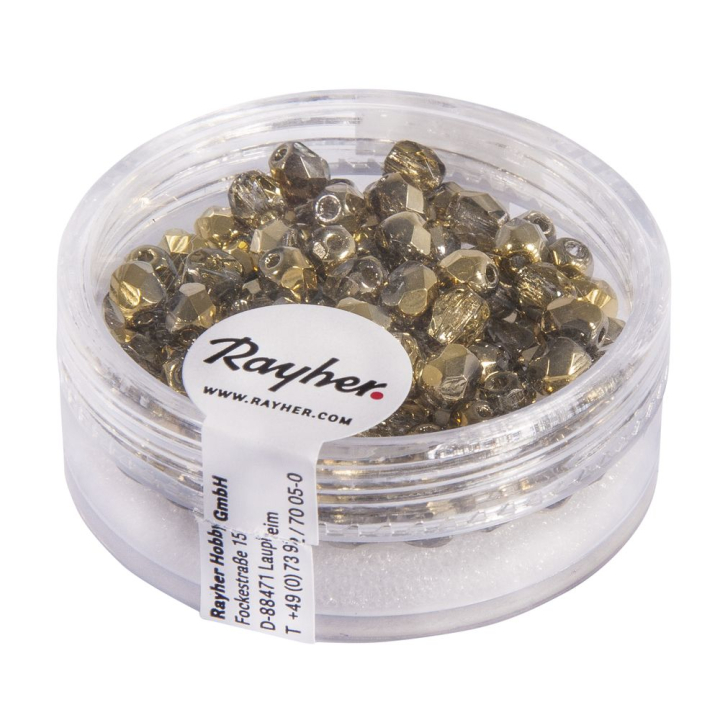 Perles facettées mi-opaques 4 mm - Rayher - Rougier et Plé