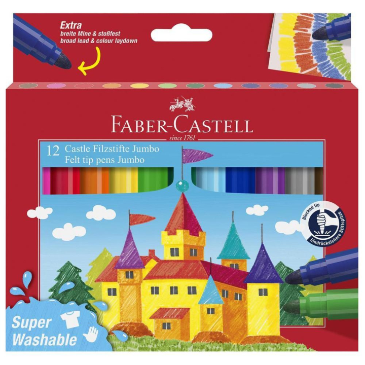 Feutres Jumbo 12 pcs Super lavables - Faber-Castell - Rougier et Plé