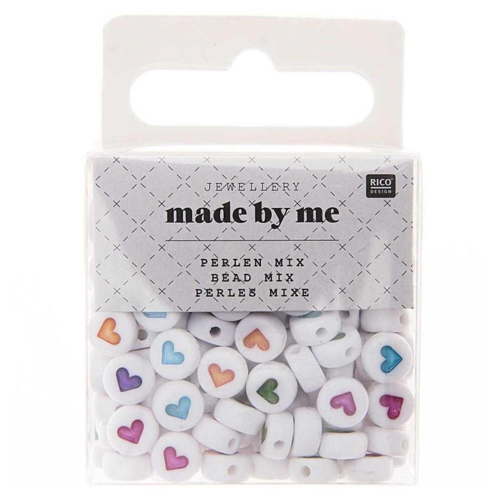 Perles rondes cœur multicolores 6 x 7 x 4 mm 165 pcs env. - Rico Design - Rougier et Plé