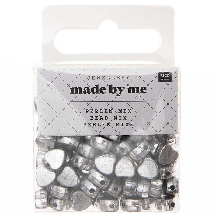 Perles cœur argent 6 x 7 x 4 mm 165 pcs env. - Rico Design - Rougier et Plé