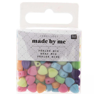 Perles cœur multicolores 6 x 7 x 4 mm 165 pcs env. - Rico Design - Rougier et Plé