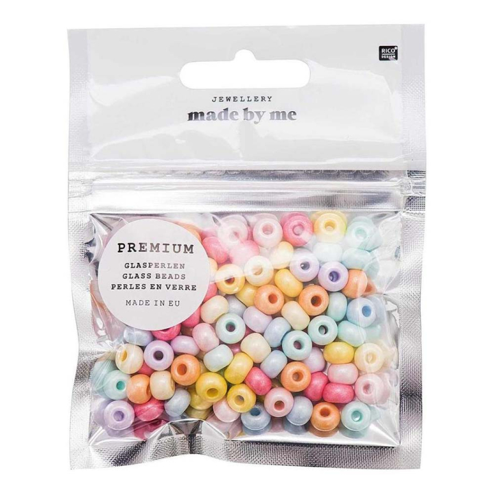 Perles en verre pastel 8 x 5,5 mm 50 g - Rico Design - Rougier et Plé