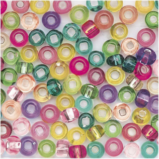 Perles en verre pastel avec incrustation d'argent 6 x 4 mm 50 g - Rico Design - Rougier et Plé