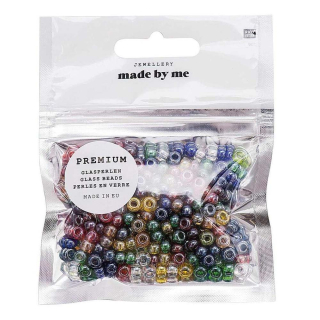 Perles en verre transparent multicolore 6 x 4 mm 50 g - Rico Design - Rougier et Plé