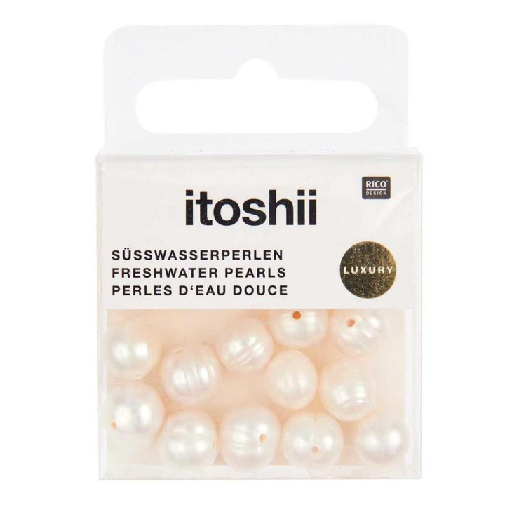 Perles d'eau douce 9-10 mm 14 pcs - Rico Design - Rougier et Plé