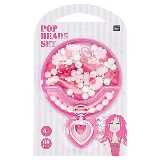 Kit de Perles Rose blanc Enfant 6+ 60 pcs - Rico Design - Rougier et Plé