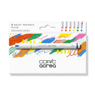 Marqueurs peinture Acrea Set Vivid 6 pcs - Copic - Rougier et Plé