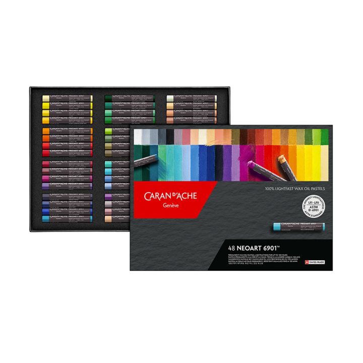 Boîte de 48 Pastels à la cire et à l'huile NEOART 6901 - Caran d'Ache - Rougier et Plé
