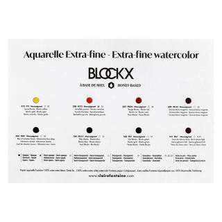 Carte nuancier A5 Aquarelle Extra-fine 8 couleurs - BLOCKX - Rougier et Plé
