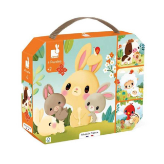 Puzzles Evolutifs animaux de la ferme x 4 - Janod - Rougier et Plé
