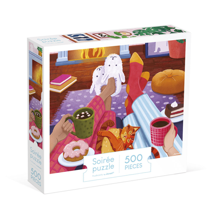 Puzzle Soirée au coin du feu 500 pcs - Janod - Rougier et Plé