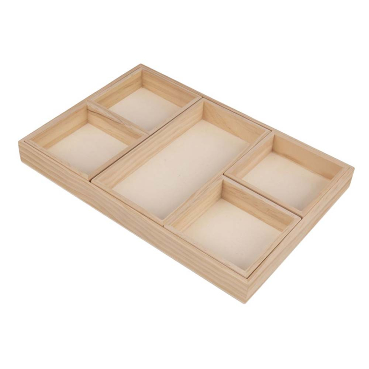 Plateaux bois 6 pcs - Rayher - Rougier et Plé