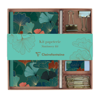 Kit de papeterie Gaïa bleu 18,5 x 19,3 cm - Clairefontaine - Rougier et Plé
