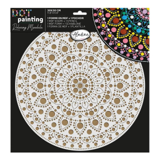 Pochoir et Support Dot painting Rosace ronde 30 cm - Aladine - Rougier et Plé