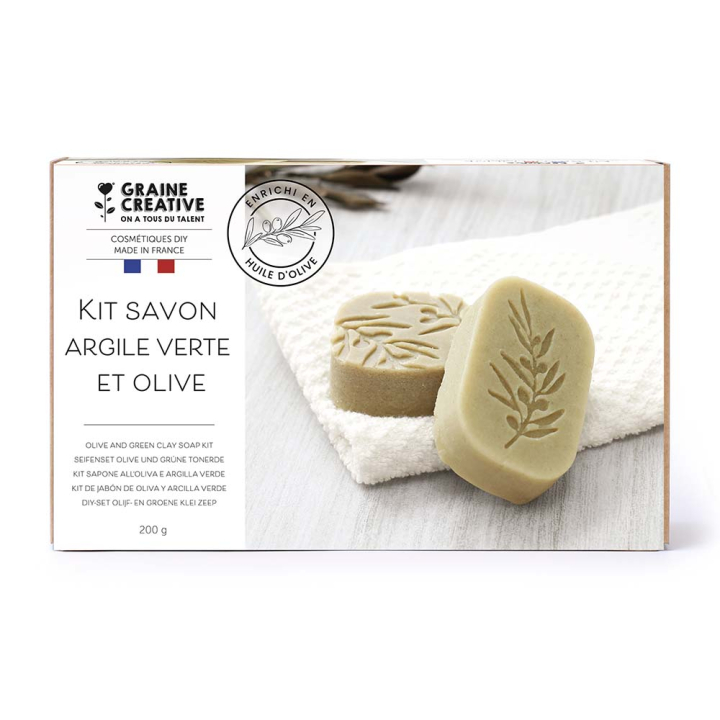 Kit Savon Argile verte et olive - Graine Créative - Rougier et Plé