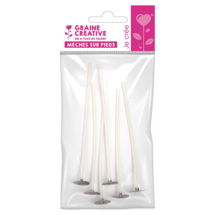 Mèches sur pied 15 cm 6 pcs - Graine Créative - Rougier et Plé