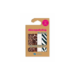 Papier Mix & Patch Peaux de bêtes 30 x 40 cm 4 pcs - Décopatch - Rougier et Plé