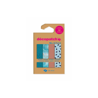 Papier Mix & Patch Bleu de toi 30 x 40 cm 4 pcs - Décopatch - Rougier et Plé