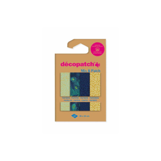 Papier Mix & Patch Paon d'or 30 x 40 cm 4 pcs - Décopatch - Rougier et Plé