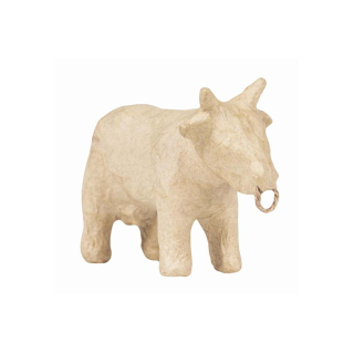 Vache avec anneau en papier mâché 12,5 x 5 x 8 cm - Décopatch - Rougier et Plé