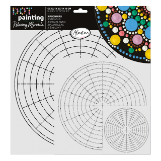 Pochoirs gabarits Dot painting 3 pcs 10/20/30 cm - Aladine - Rougier et Plé