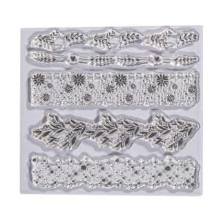 Tampons  Transparents Motifs de fleurs 10,25 x 9,7 cm - Rayher - Rougier et Plé