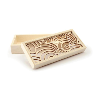 Boîte Bois ajourée Vagues 180 x 85 x 50 mm - Graine Créative - Rougier et Plé