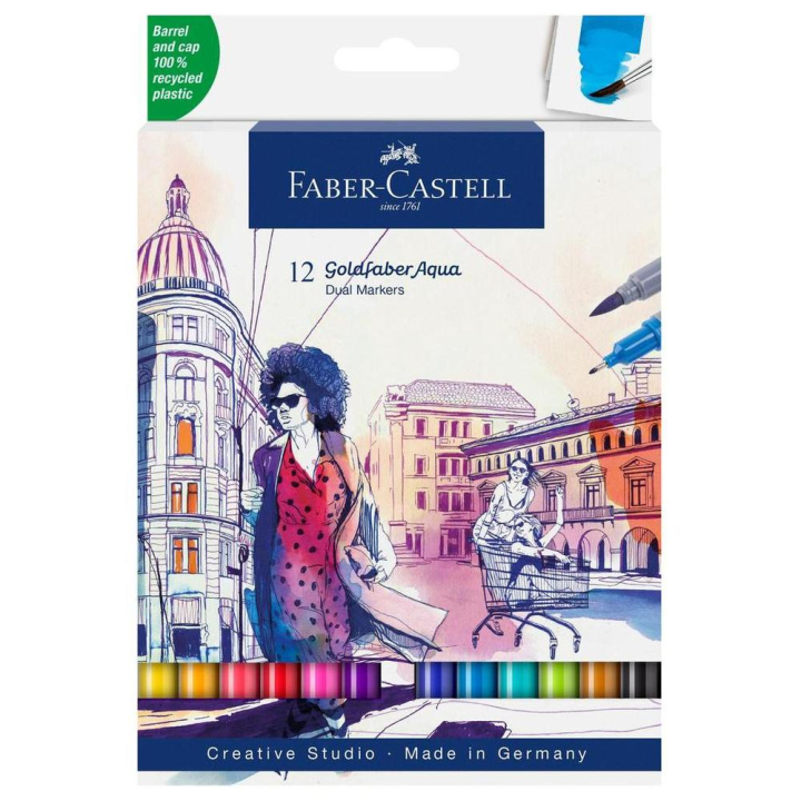 Feutres Goldfaber Aqua Double Pointe Boîte de 12 - Faber-Castell - Rougier et Plé