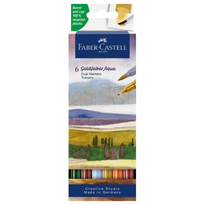 Feutres Goldfaber Aqua Double Pointe Toscane Boîte de 6 - Faber-Castell - Rougier et Plé