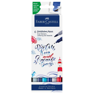 Feutres Goldfaber Aqua Double Pointe Lettering Seaside Boîte de 6 - Faber-Castell - Rougier et Plé