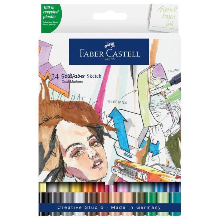Marqueurs Goldfaber Sketch Double Pointe Boîte de 24 - Faber-Castell - Rougier et Plé