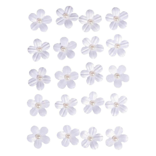 Stickers décoratifs - Fleurs en Papier avec demi-perle - 20 pcs - Rayher - Rougier et Plé