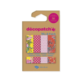 Papier Mix & Patch Balade à Kyoto 30 x 40 cm 4 pcs - Décopatch - Rougier et Plé