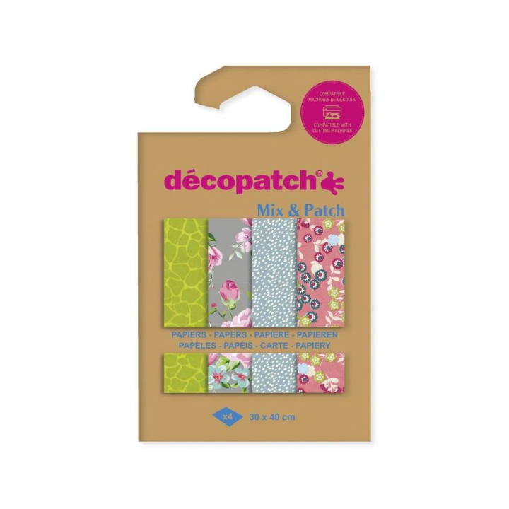 Papier Mix & Patch Royal botanic garden 30 x 40 cm 4 pcs - Décopatch - Rougier et Plé