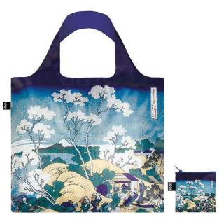 Sac shopping pliable avec pochette zip K. Hokusai Le Fuji de Gotenyama à Shinagawa - Loqi - Rougier et Plé