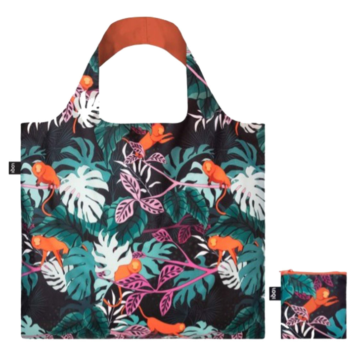 Sac shopping pliable avec pochette zip G. Power Mata monkey - Loqi - Rougier et Plé