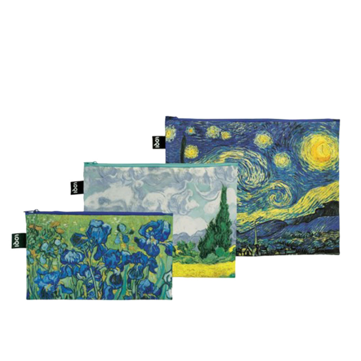 Lot de 3 pochettes zip Vincent Van Gogh Iris - Loqi - Rougier et Plé