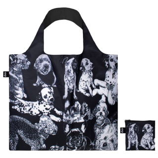 Sac shopping pliable avec pochette zip L. Park Red poppy bee dogs - Loqi - Rougier et Plé