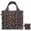Sac shopping pliable avec pochette zip Love life noir - Loqi - Rougier et Plé