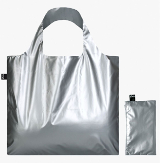 Sac shopping pliable avec pochette zip Argent métallique - Loqi - Rougier et Plé
