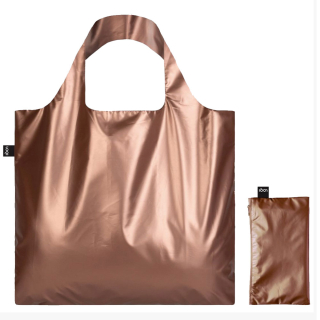 Sac shopping pliable avec pochette zip Rose gold métallique - Loqi - Rougier et Plé
