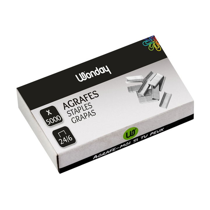 Agrafe 24/6 Galvanisé 5000 pcs - Wonday - Rougier et Plé